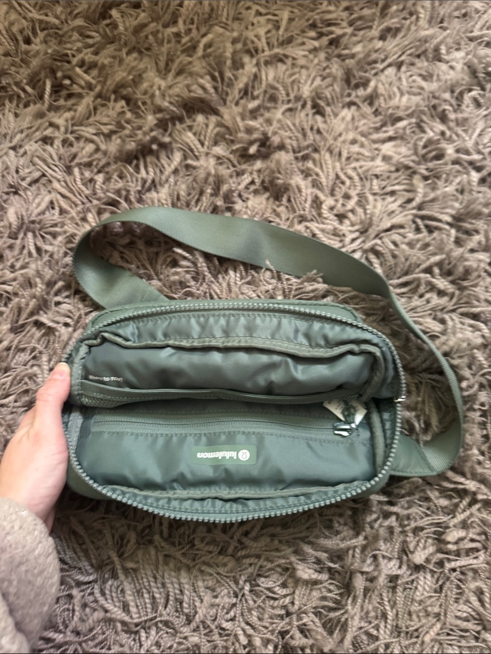 LIKE NEW |  Lululemon | Quilted Sage Green Belt Bag - Picture 5 of 9